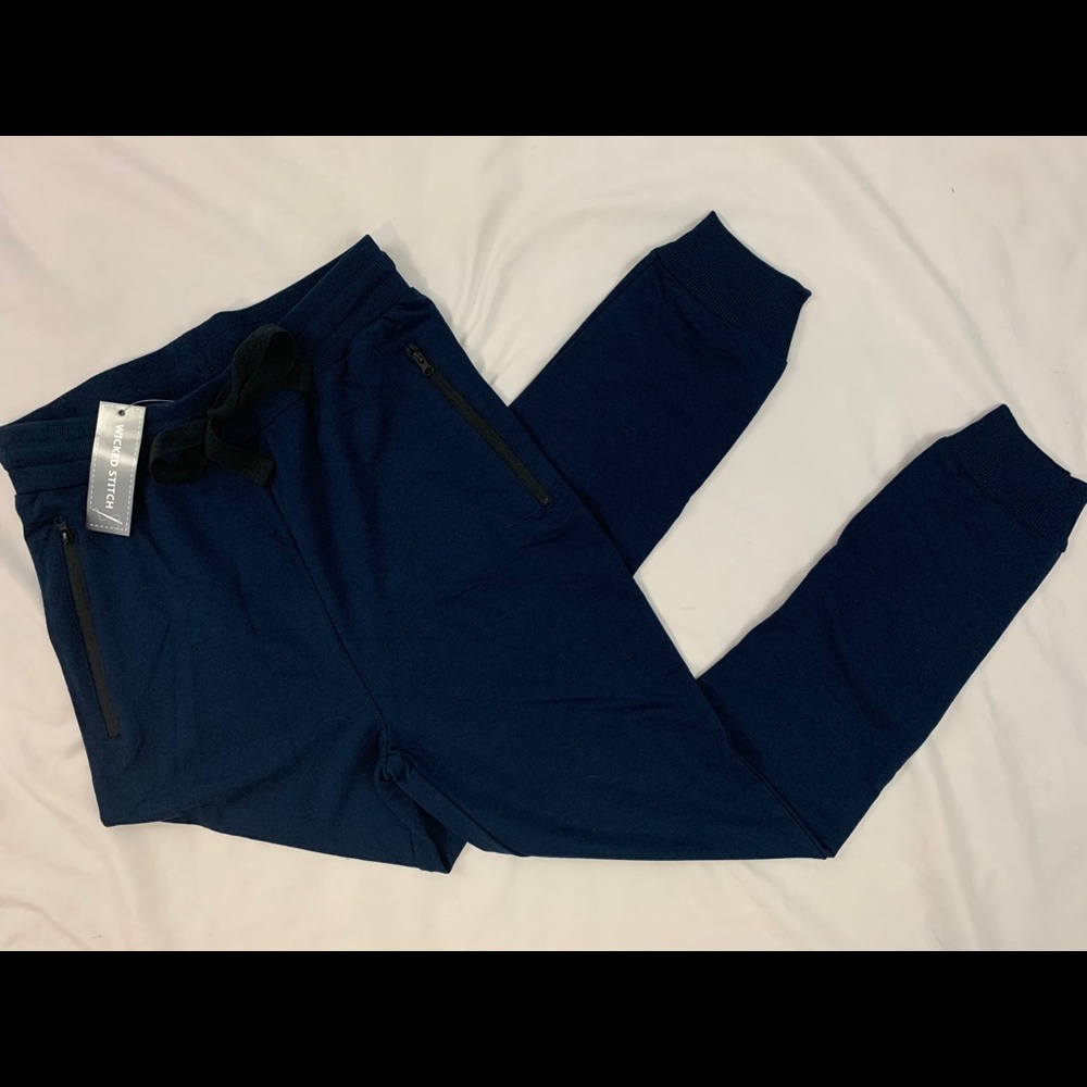 NWT Wicked Stitch Men's Jogger Sweatpants Blue